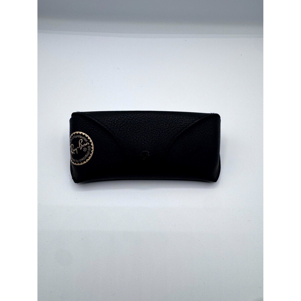 Ray-Ban Sunglasses Eyeglasses Case Black Logo Embossed Semi-Hard Faux Leather